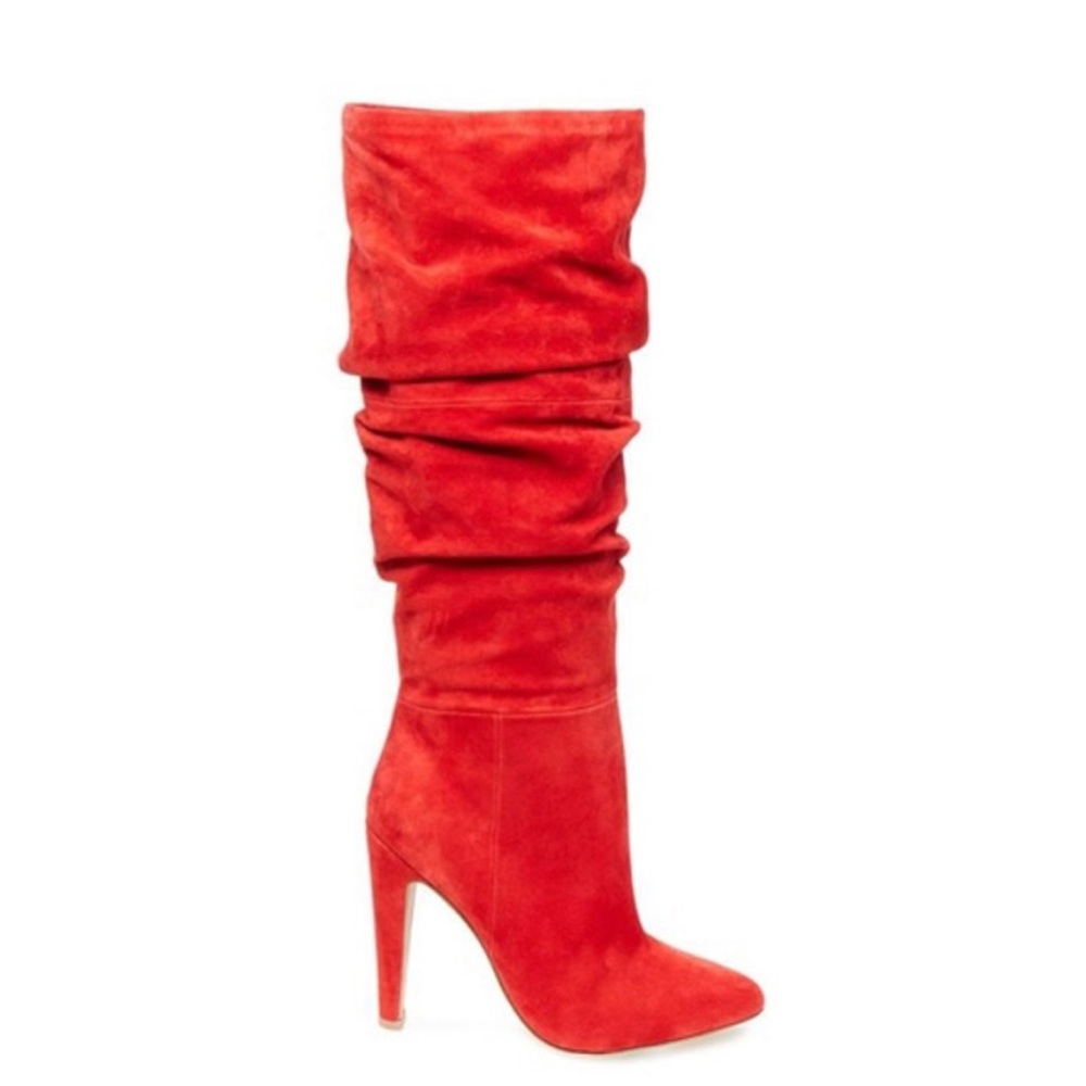Steve Madden Red Suede Carrie Slouchy Boots